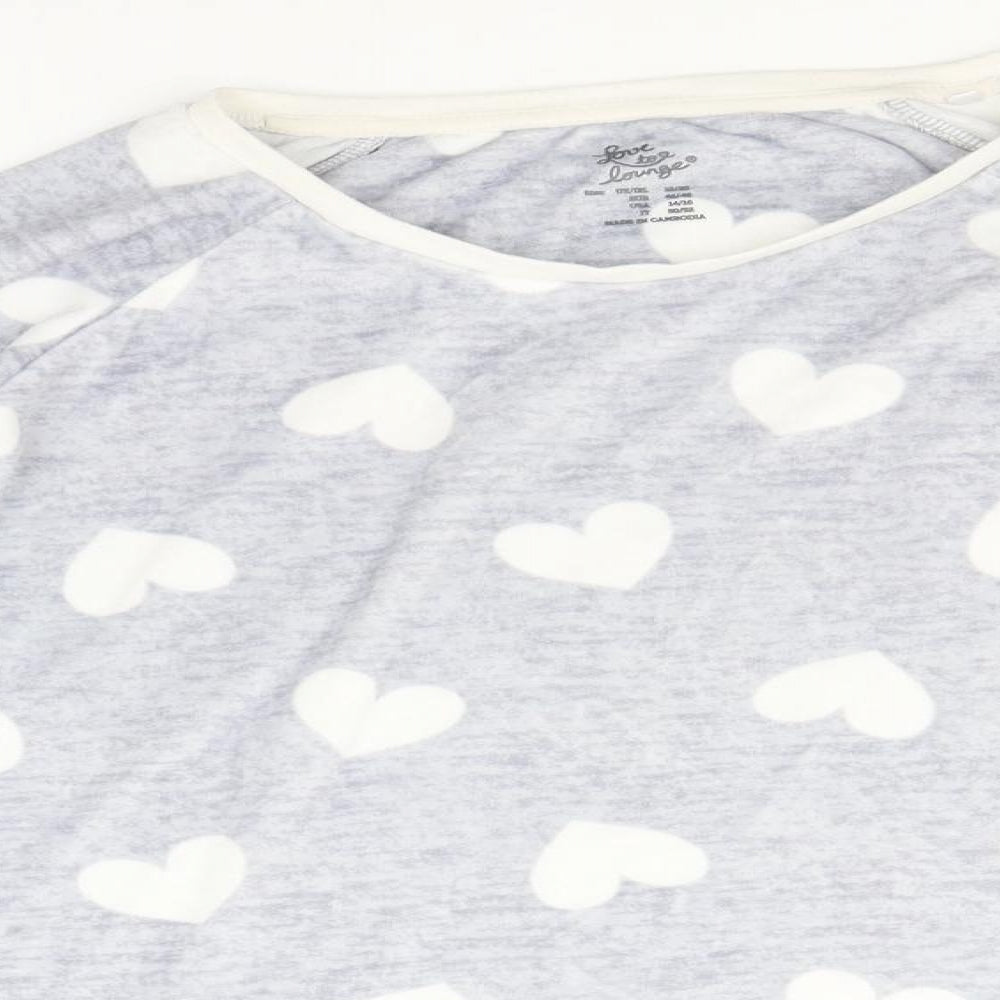 Primark Womens Pink Geometric Polyester Top Pyjama Top Size 18   - Hearts