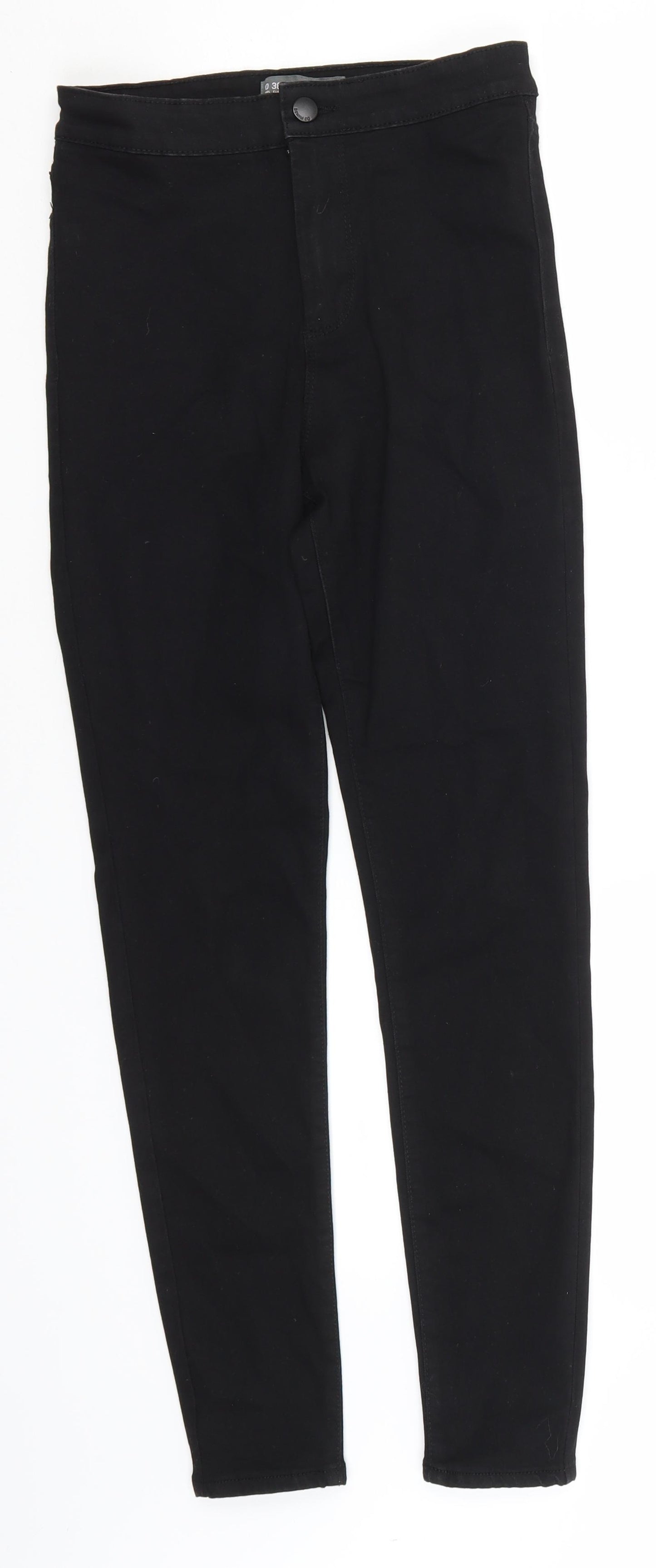 Denim & Co. Womens Black  Cotton Straight Jeans Size 10 L26 in Regular