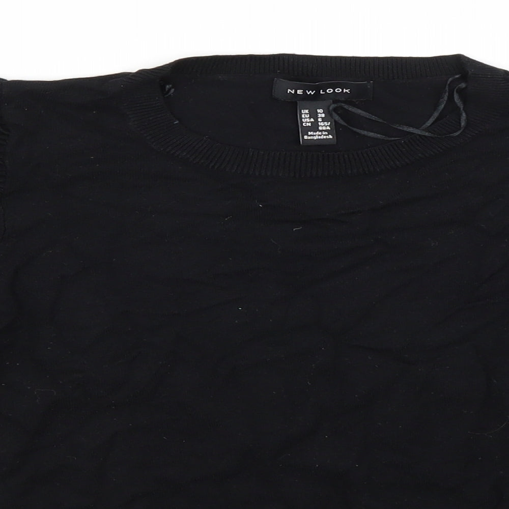 New Look Womens Black Round Neck  Viscose Pullover Jumper Size 10