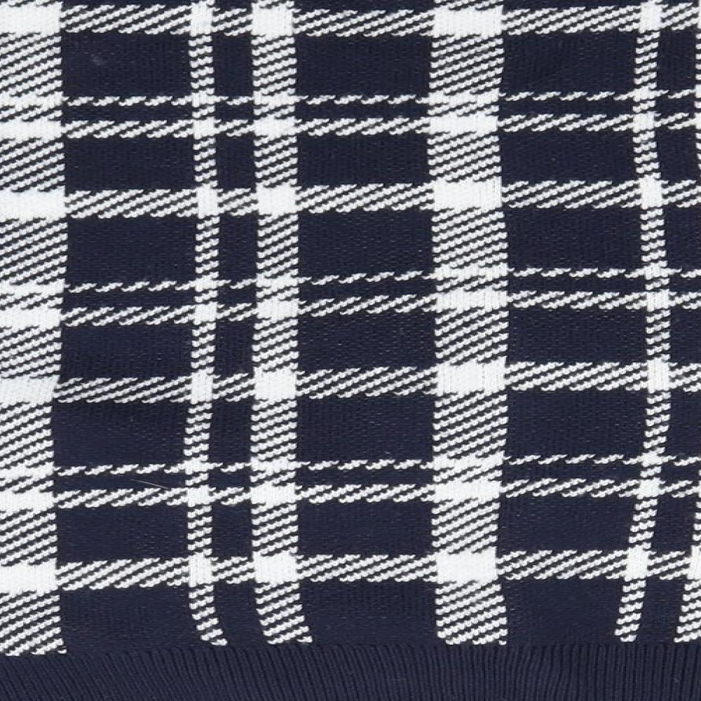 Primark Mens Blue V-Neck Plaid  Cardigan Jumper Size M