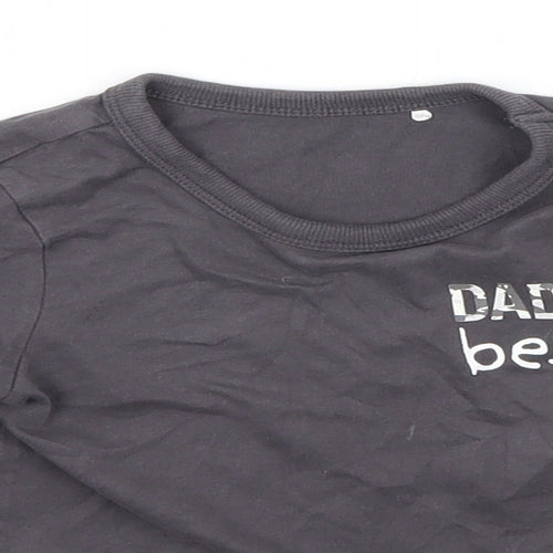 George Boys Grey  Cotton Basic T-Shirt Size 2-3 Years Round Neck  - Daddy's Bestie