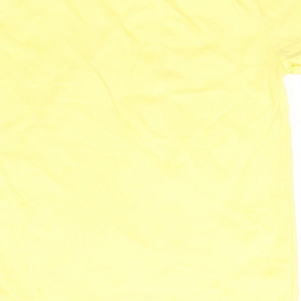Blue Zoo Girls Yellow  Cotton Basic T-Shirt Size 5-6 Years Round Neck  - Zebra