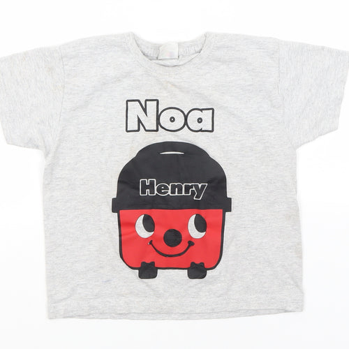 Fruit of the Loom Boys Grey   Basic T-Shirt  Round Neck  - Henry Hoover