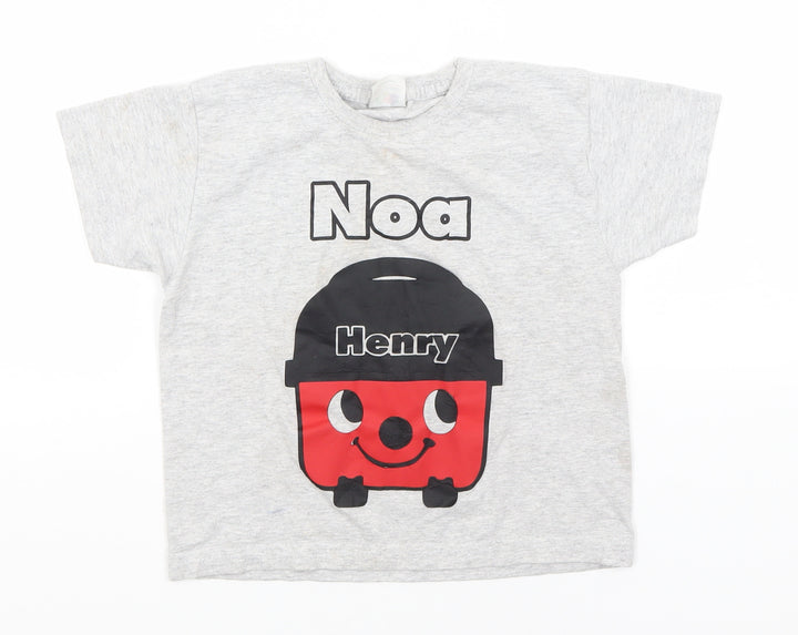 Fruit of the Loom Boys Grey   Basic T-Shirt  Round Neck  - Henry Hoover