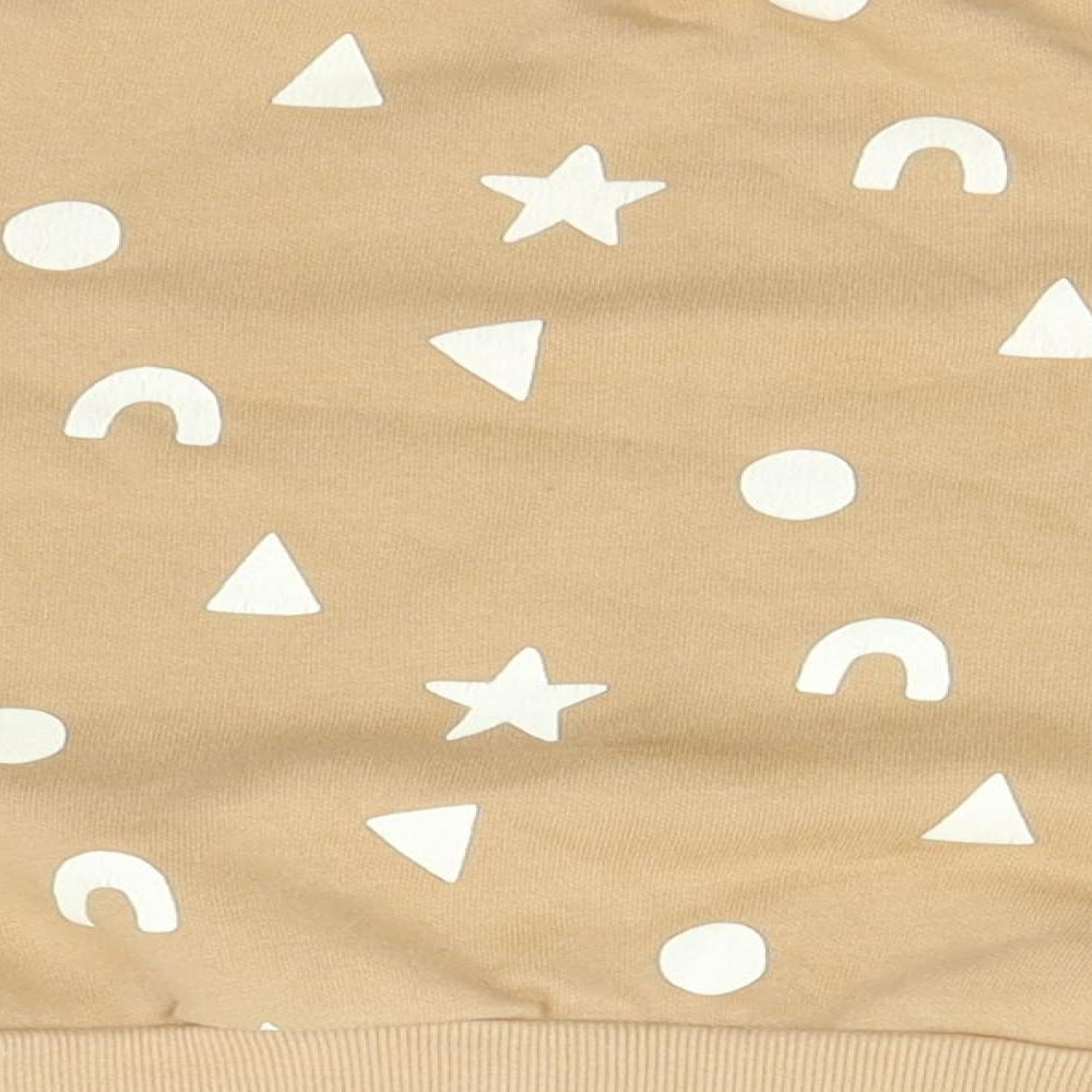 George Boys Brown Round Neck Geometric Cotton Pullover Jumper Size 2-3 Years