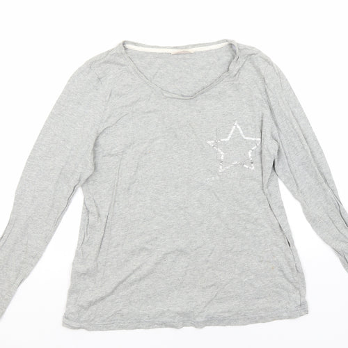 ESMARA Womens Grey  Cotton Basic T-Shirt Size 10 Round Neck