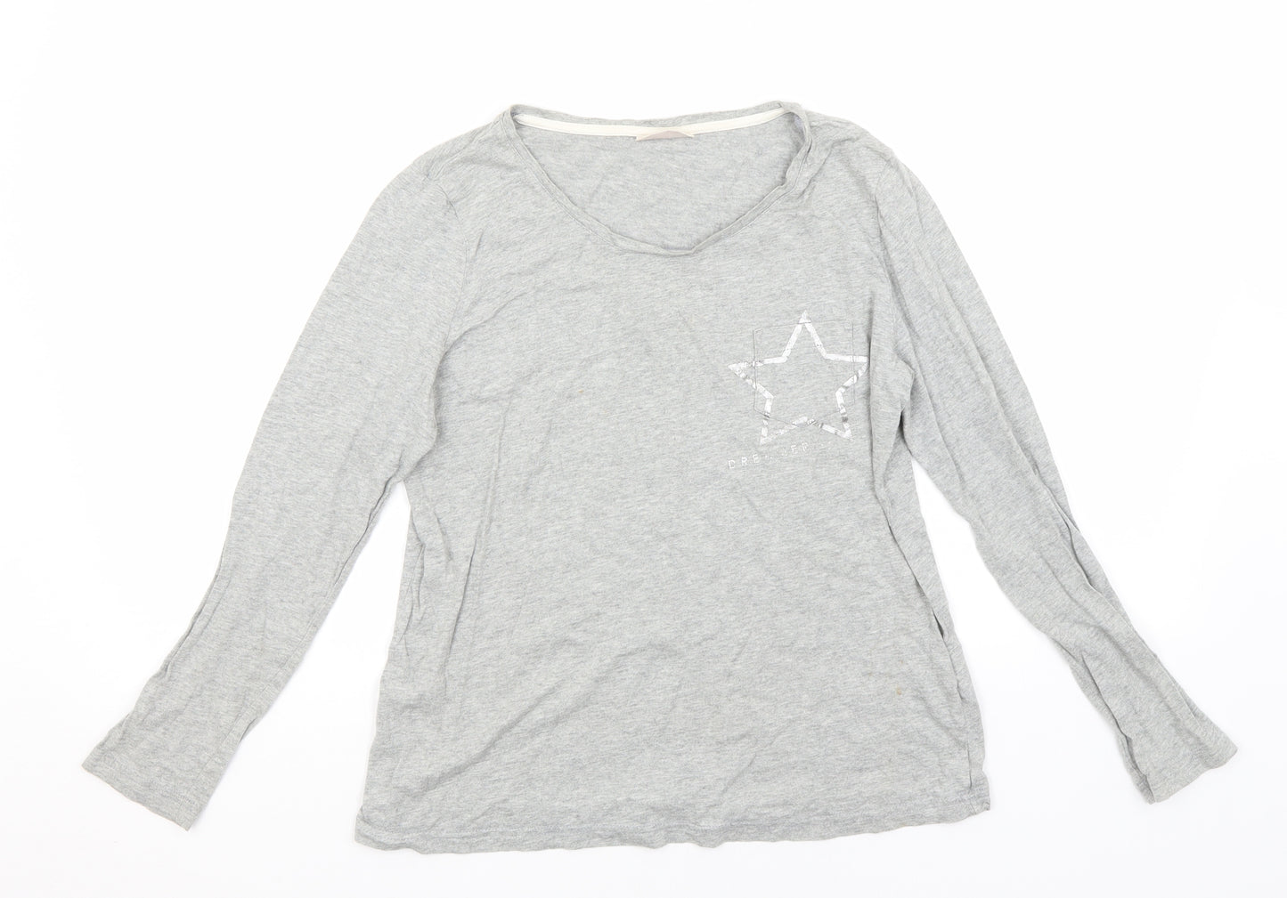 ESMARA Womens Grey  Cotton Basic T-Shirt Size 10 Round Neck