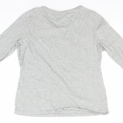 ESMARA Womens Grey  Cotton Basic T-Shirt Size 10 Round Neck