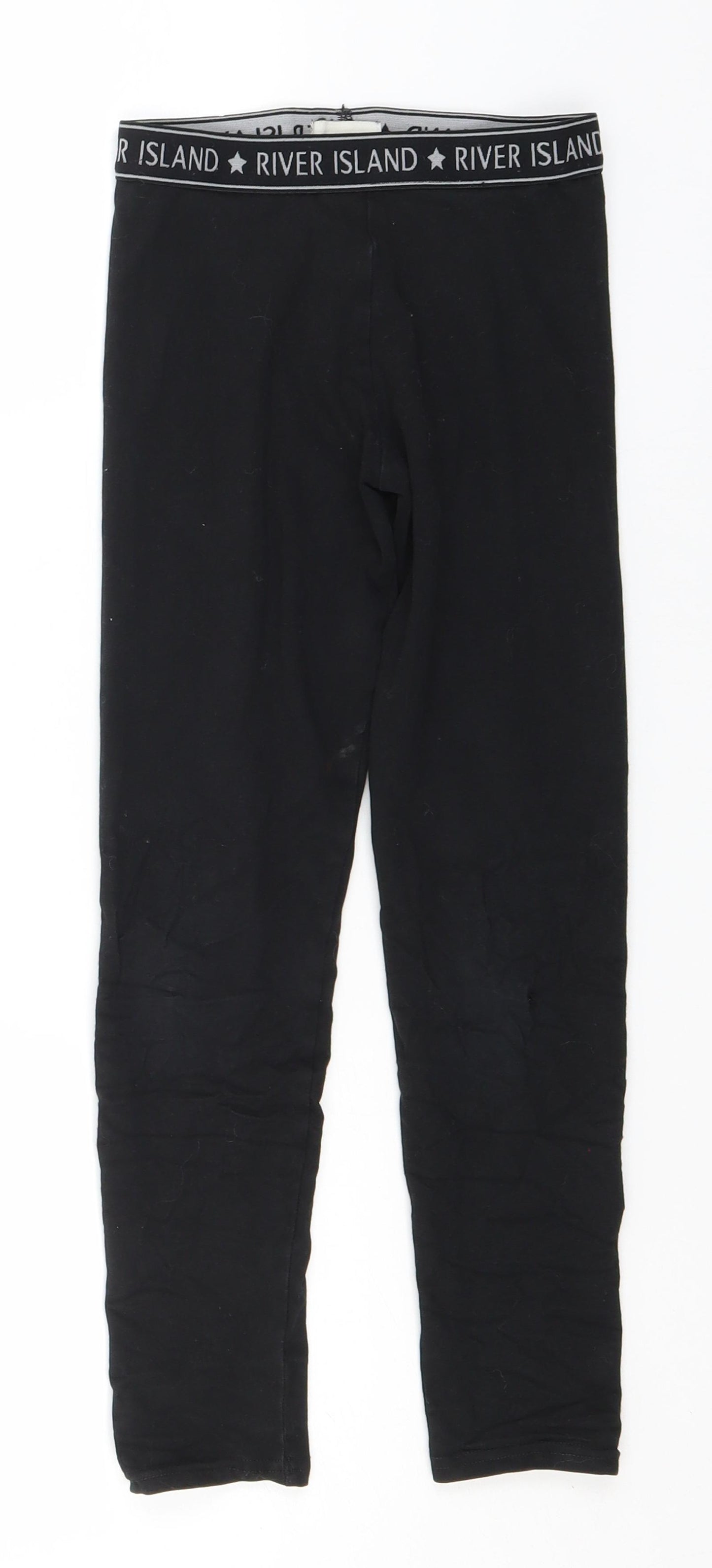 River Island Girls Black  Cotton Jogger Trousers Size 9-10 Years  Regular