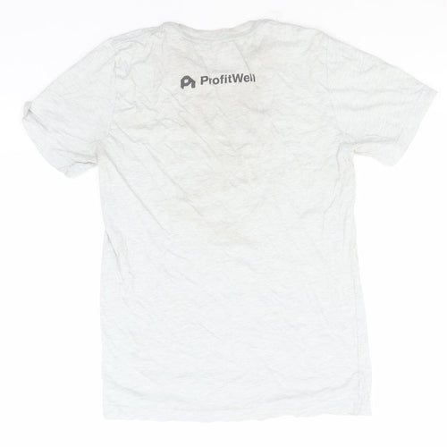 Canvas Womens Grey  Cotton Basic T-Shirt Size S Round Neck - Cloud Rules Every thing Around Me