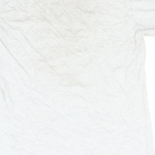 Canvas Womens Grey  Cotton Basic T-Shirt Size S Round Neck - Cloud Rules Every thing Around Me