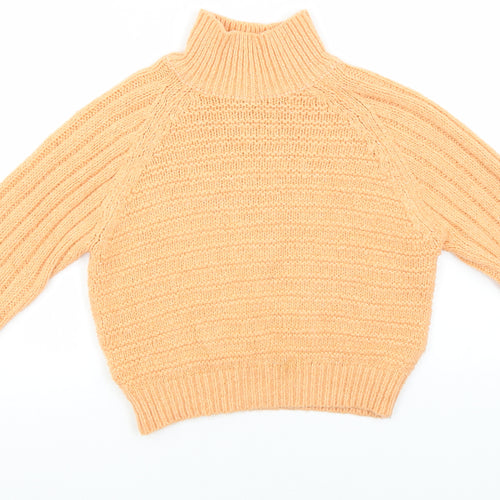 Lola Womens Beige High Neck  Acrylic Pullover Jumper Size XS