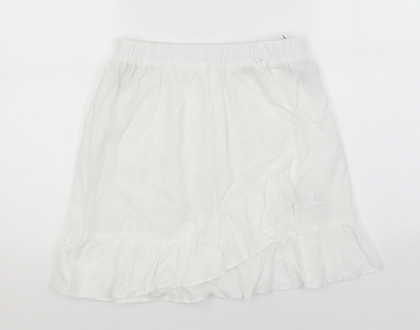 Primark Womens White  Cotton A-Line Skirt Size 10