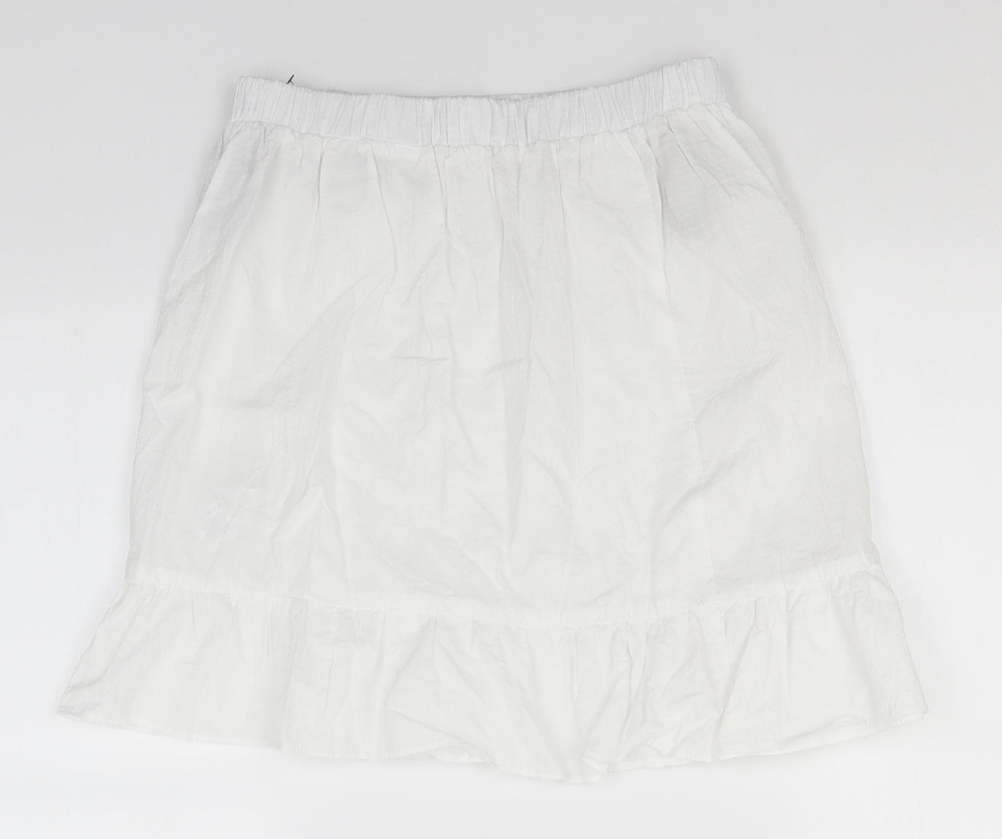 Primark Womens White  Cotton A-Line Skirt Size 10