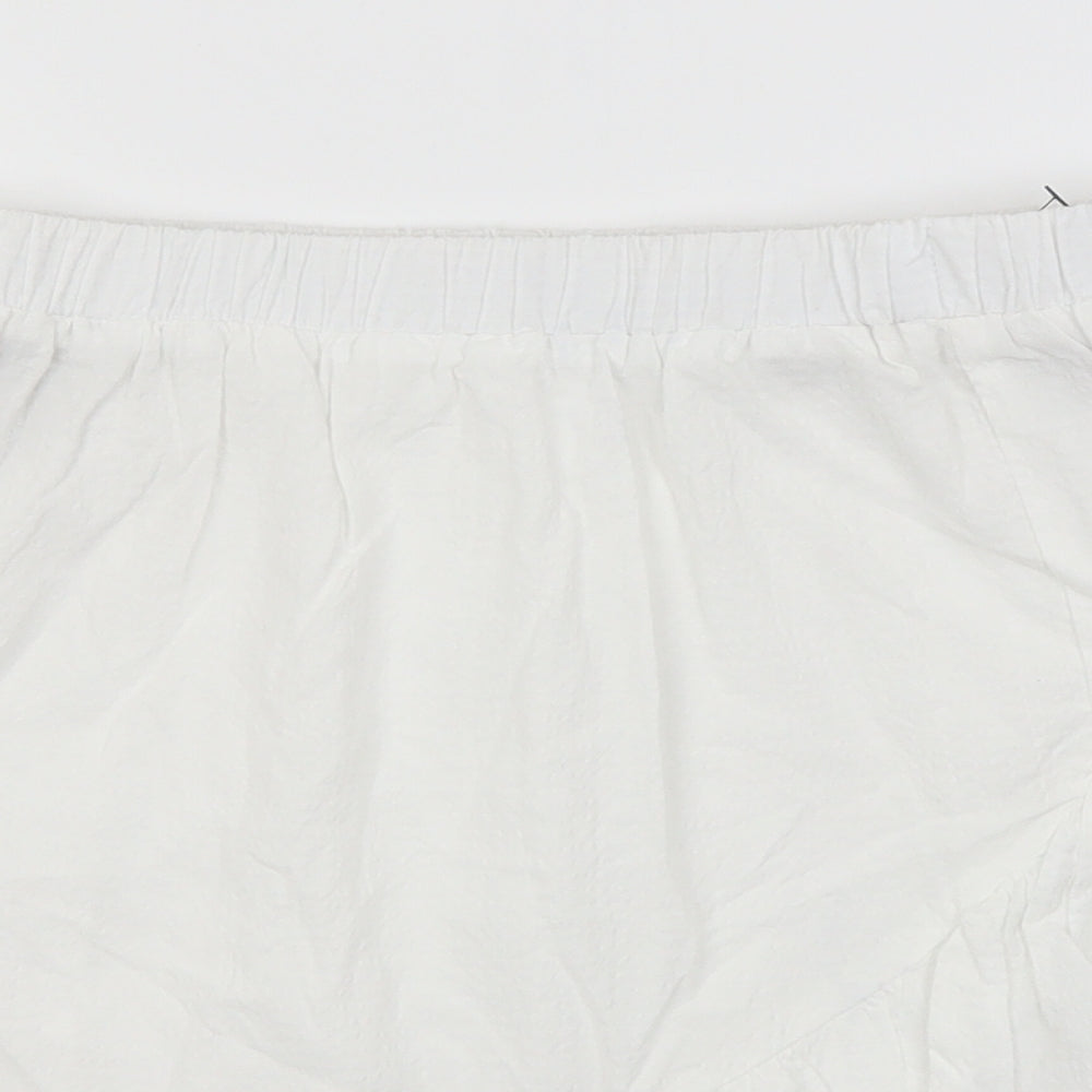 Primark Womens White  Cotton A-Line Skirt Size 10