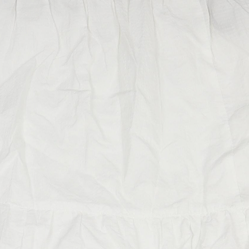 Primark Womens White  Cotton A-Line Skirt Size 10