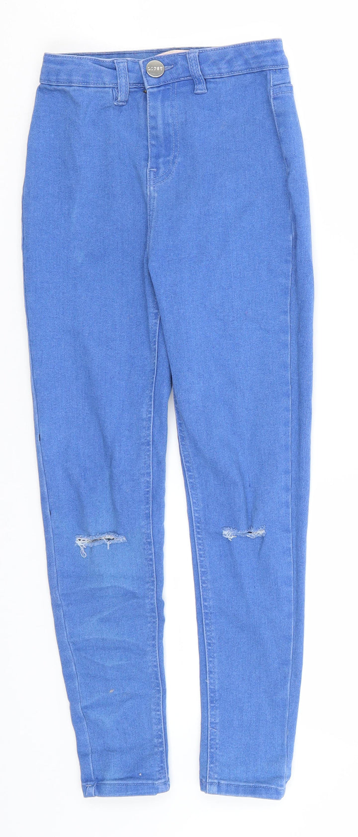 Lipsy Girls Blue  Cotton Straight Jeans Size 11 Years  Regular