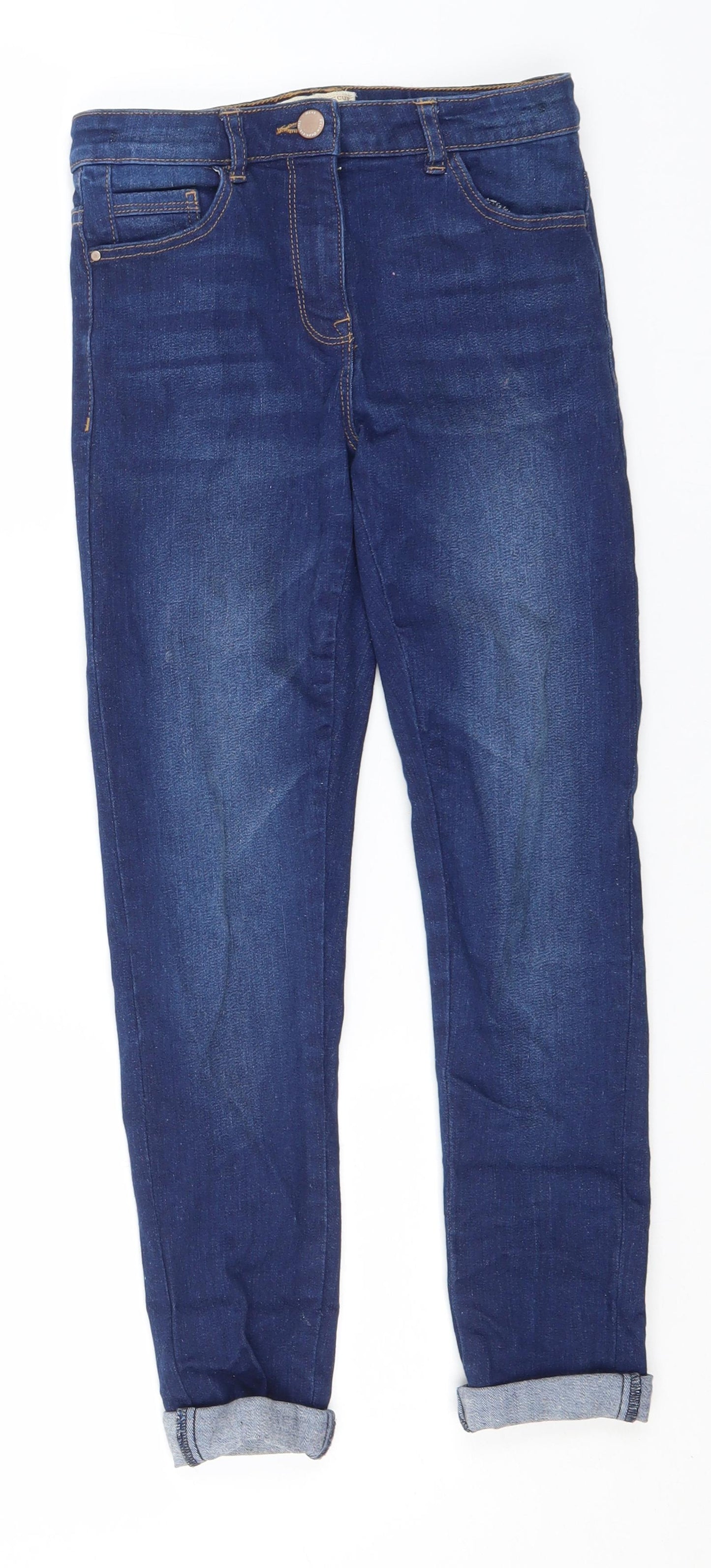 NEXT Girls Blue  Cotton Straight Jeans Size 11 Years  Regular