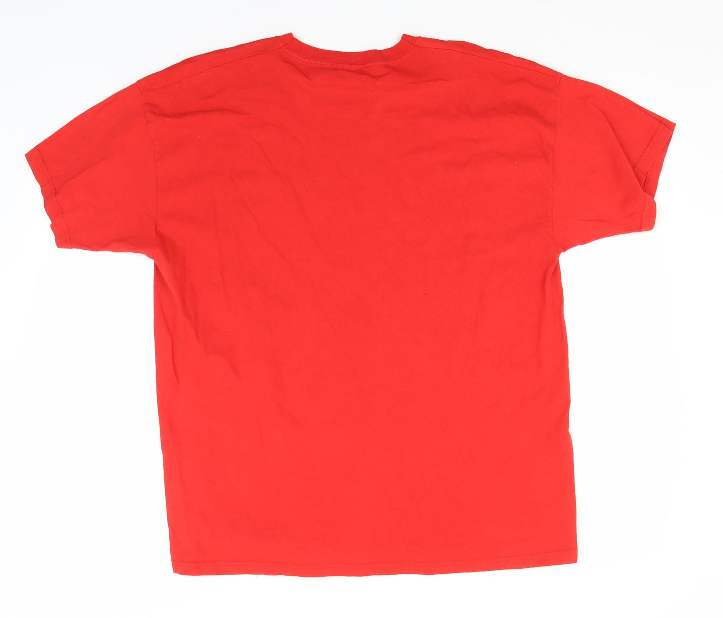 PRETTYLITTLETHING Womens Red  Cotton Basic T-Shirt Size L Round Neck - Chicago