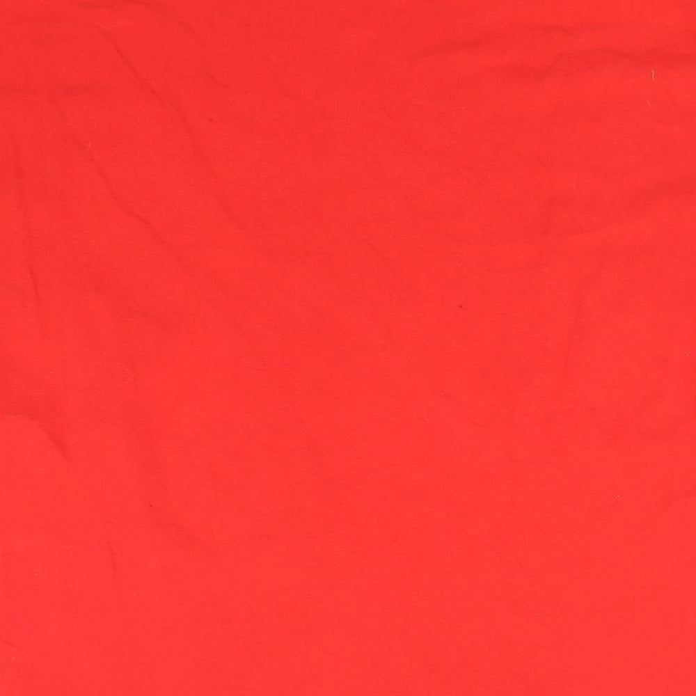 PRETTYLITTLETHING Womens Red  Cotton Basic T-Shirt Size L Round Neck - Chicago