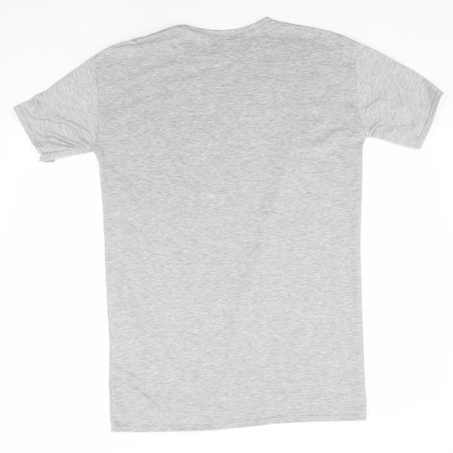 Boohoo Womens Grey  Polyester Basic T-Shirt Size 12 Round Neck