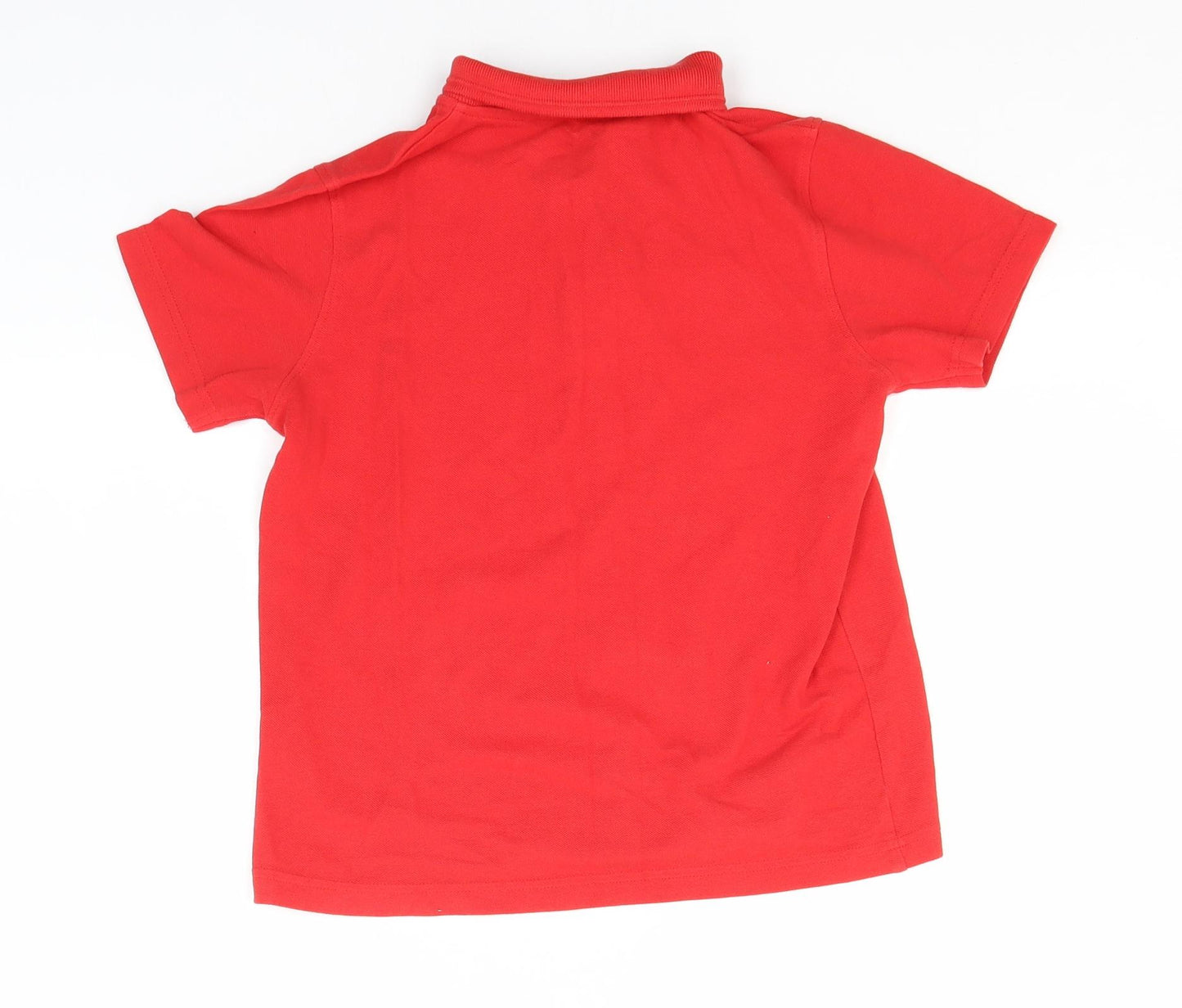 Marks and Spencer Boys Red  Cotton Basic Polo Size 9-10 Years Collared  - School