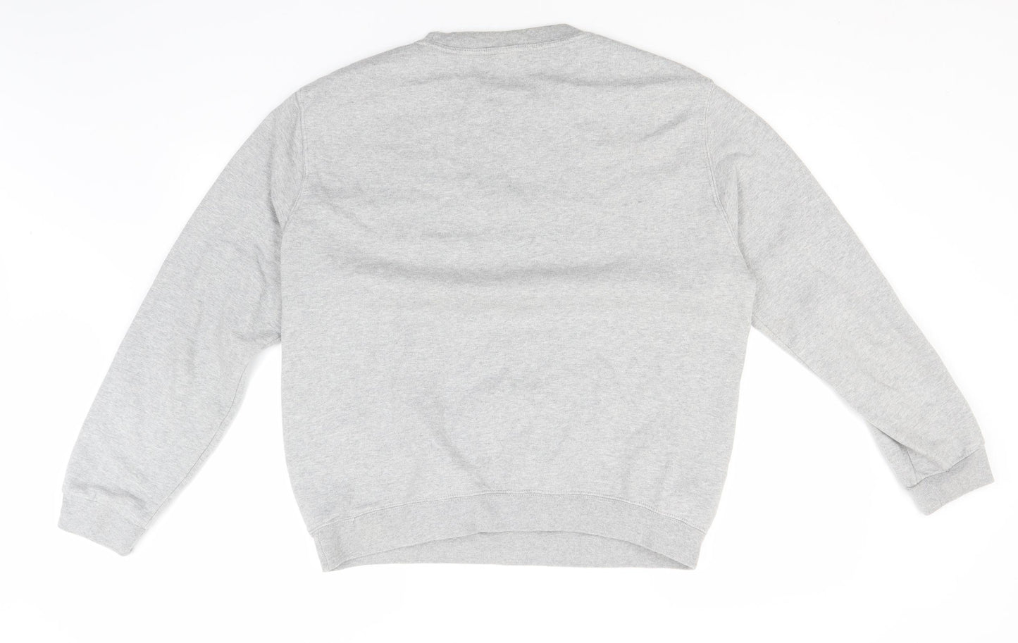 Preworn Mens Grey Round Neck  Cotton Pullover Jumper Size L   - Can't Work Today