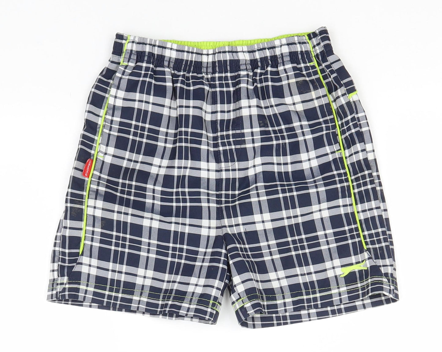 Slazenger Boys Blue Plaid Polyester Cargo Shorts Size 5-6 Years  Regular