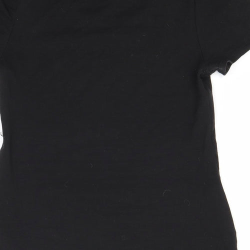 Preworn Womens Black  Acrylic Basic T-Shirt Size M Round Neck