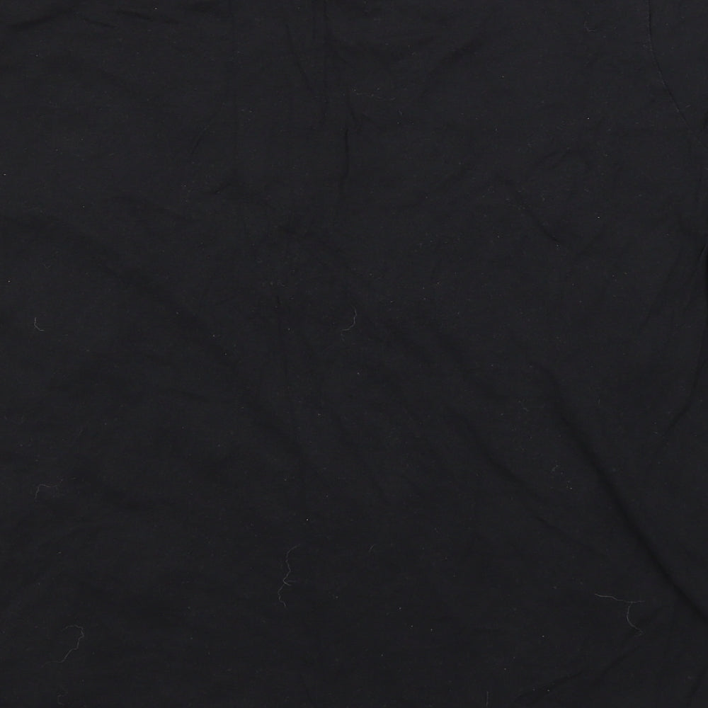 Zara Womens Black   Basic T-Shirt Size L Round Neck - Dinosaurs