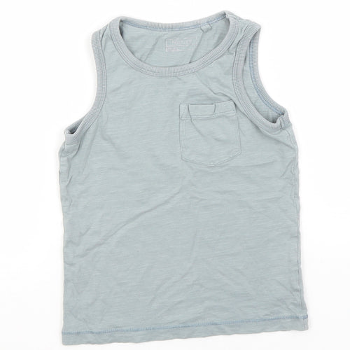NEXT Boys Green  Cotton Basic Tank Size 5 Years Round Neck