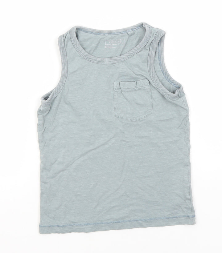 NEXT Boys Green Cotton Basic Tank Size 5 Years Round Neck