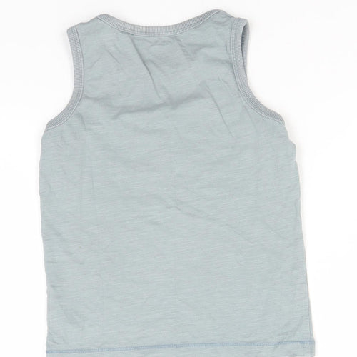 NEXT Boys Green  Cotton Basic Tank Size 5 Years Round Neck