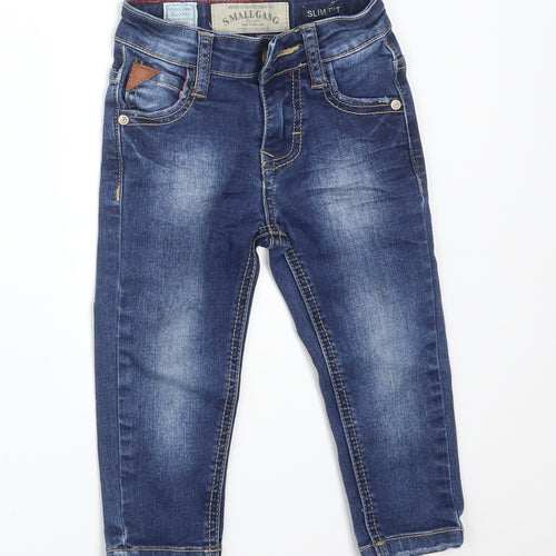 SMALL GANG Boys Blue  Cotton  Jeans Size 18 Months