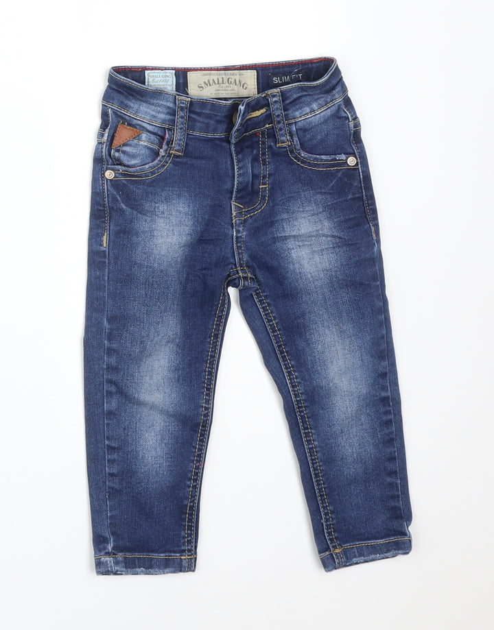 SMALL GANG Boys Blue  Cotton  Jeans Size 18 Months