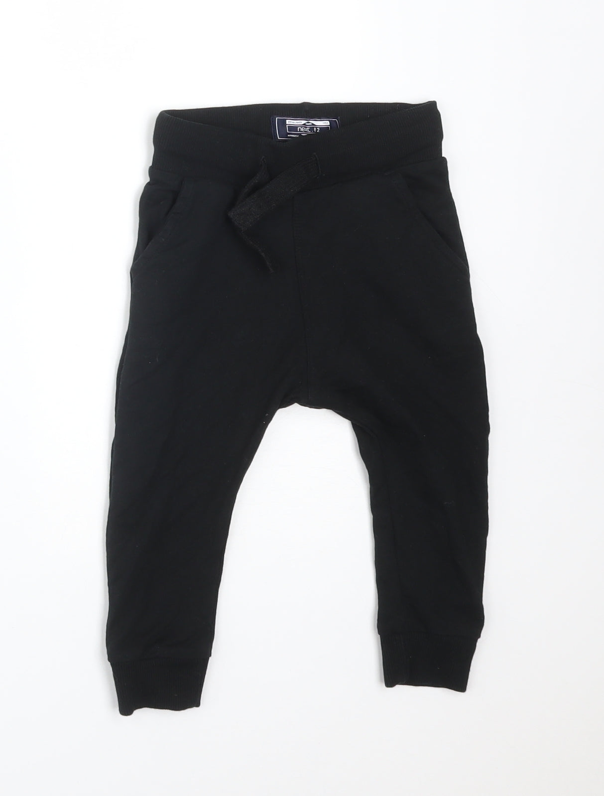 NEXT Baby Black  Cotton Jogger Trousers Size 12-18 Months