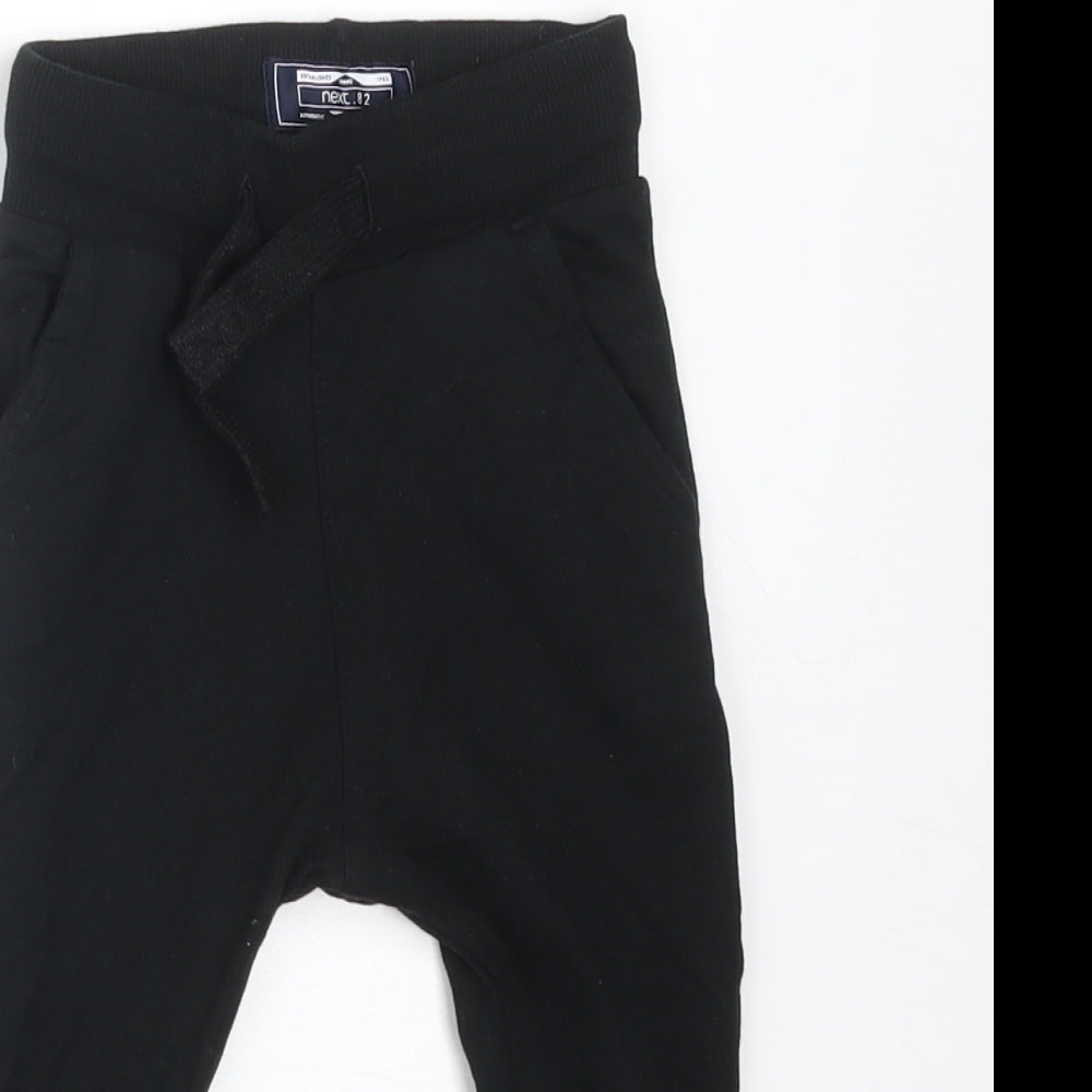 NEXT Baby Black  Cotton Jogger Trousers Size 12-18 Months