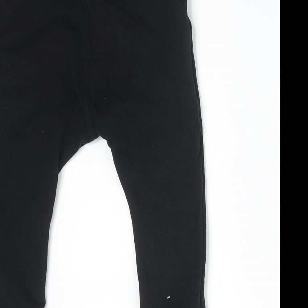 NEXT Baby Black  Cotton Jogger Trousers Size 12-18 Months