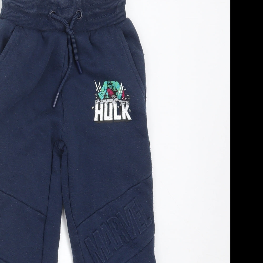 Marvel Boys Blue  Cotton Jogger Trousers Size 4-5 Years  Regular  - HULK