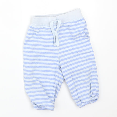 Matalan Baby Multicoloured Striped Cotton Jogger Trousers Size 6-9 Months