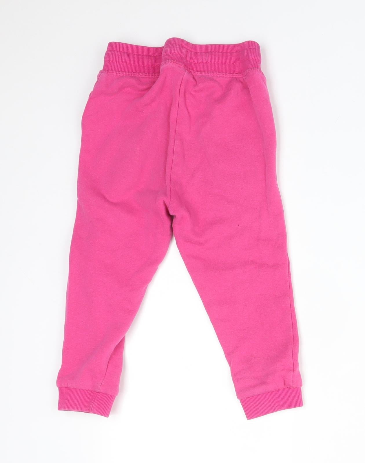 George Girls Pink  Cotton Jogger Trousers Size 2-3 Years  Regular