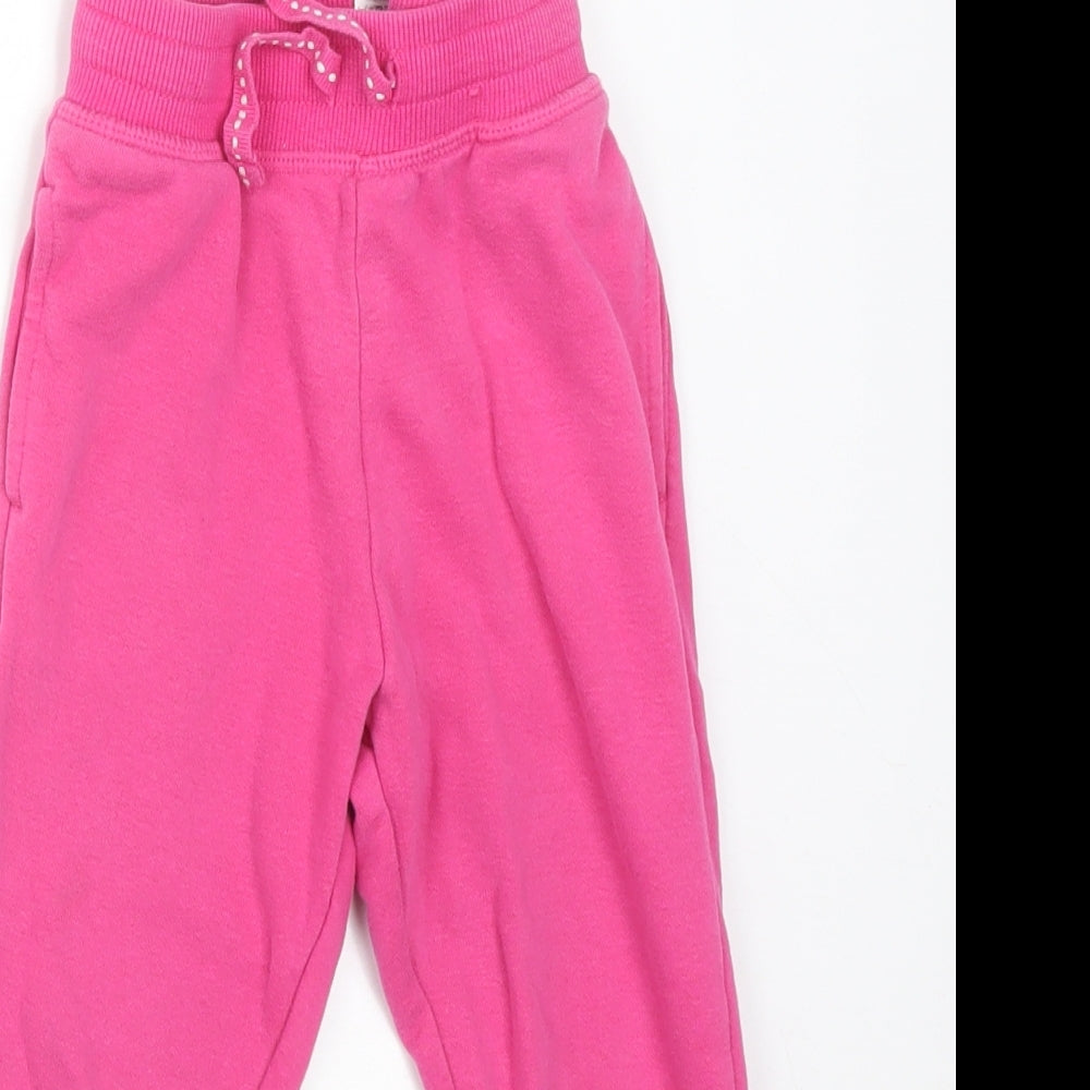 George Girls Pink  Cotton Jogger Trousers Size 2-3 Years  Regular