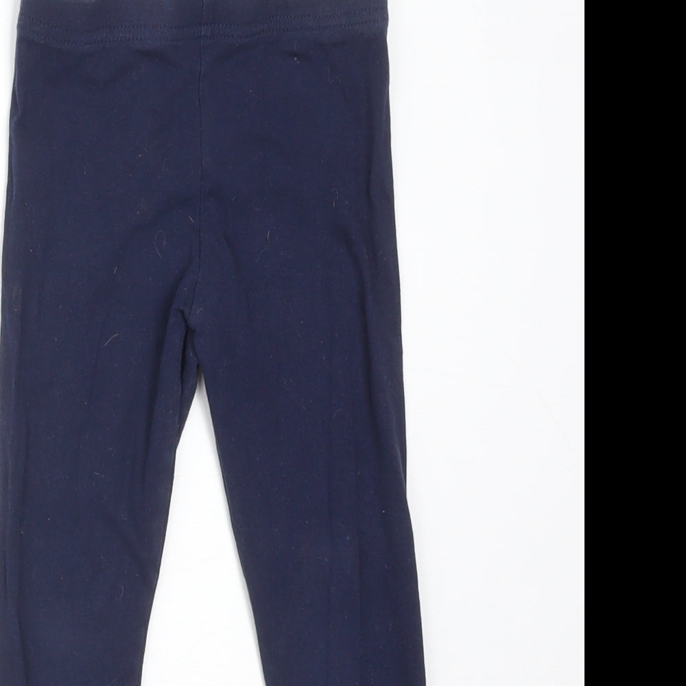 Primark Girls Blue  Cotton  Trousers Size 3-4 Years  Regular  - LEGGINGS