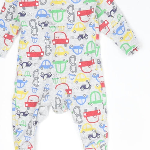 F&F Baby Grey  Cotton Babygrow One-Piece Size Newborn   - CARS
