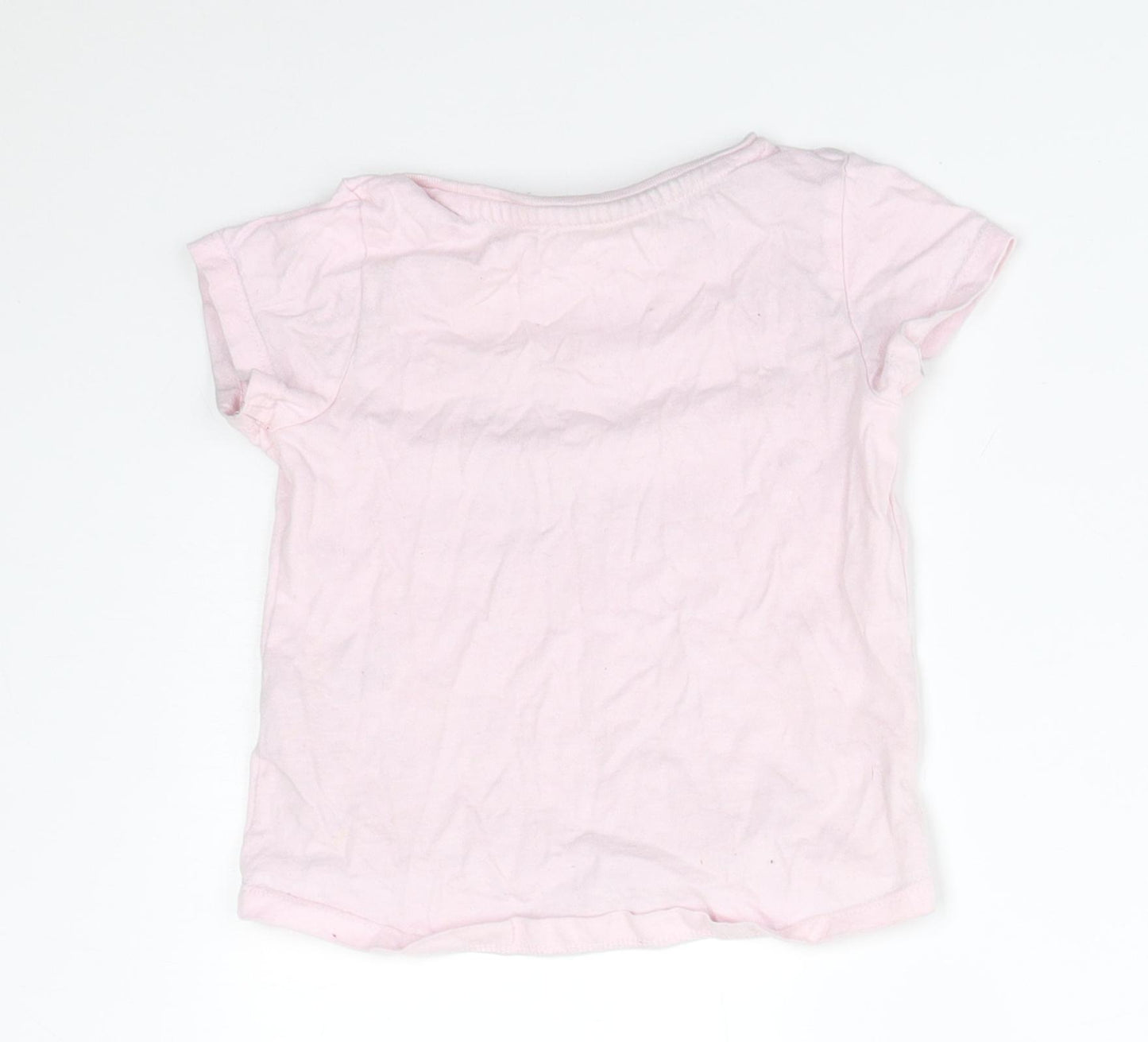 Nutmeg Girls Pink Floral Cotton Basic T-Shirt Size 2-3 Years Round Neck  - I LOVE MY NANA