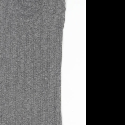 Primark Womens Grey Striped Polyester Bodysuit One-Piece Size 4