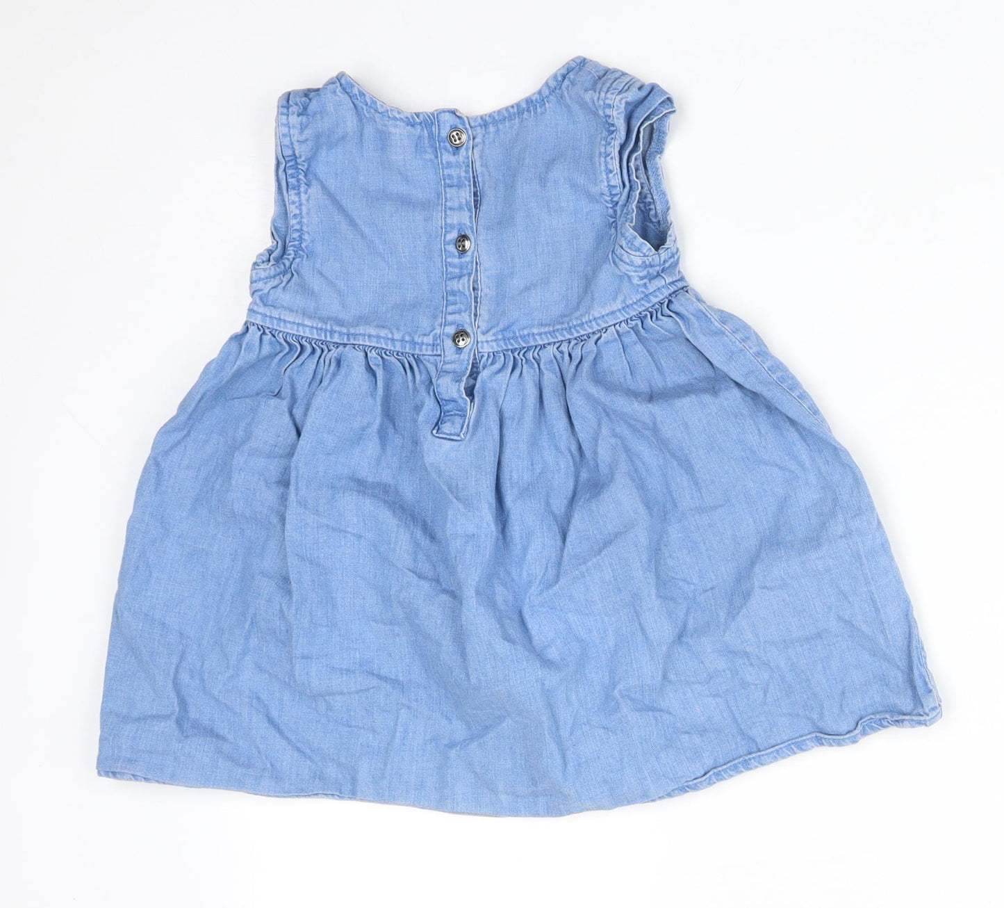 NEXT Girls Blue  Cotton A-Line  Size 3-4 Years  Round Neck