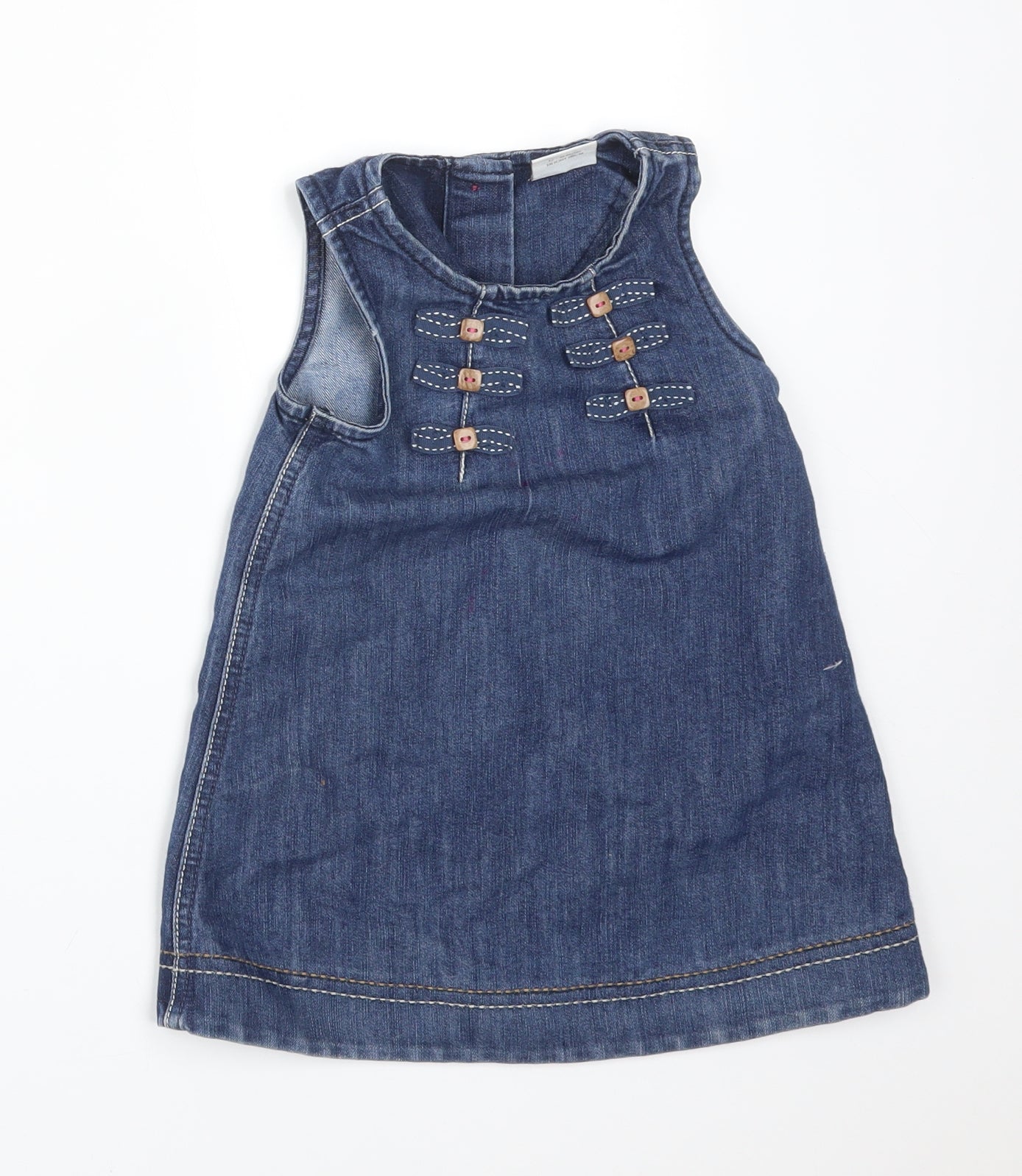 NEXT Girls Blue  Cotton A-Line  Size 12-18 Months  Round Neck
