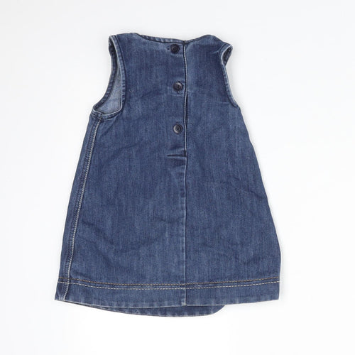NEXT Girls Blue  Cotton A-Line  Size 12-18 Months  Round Neck