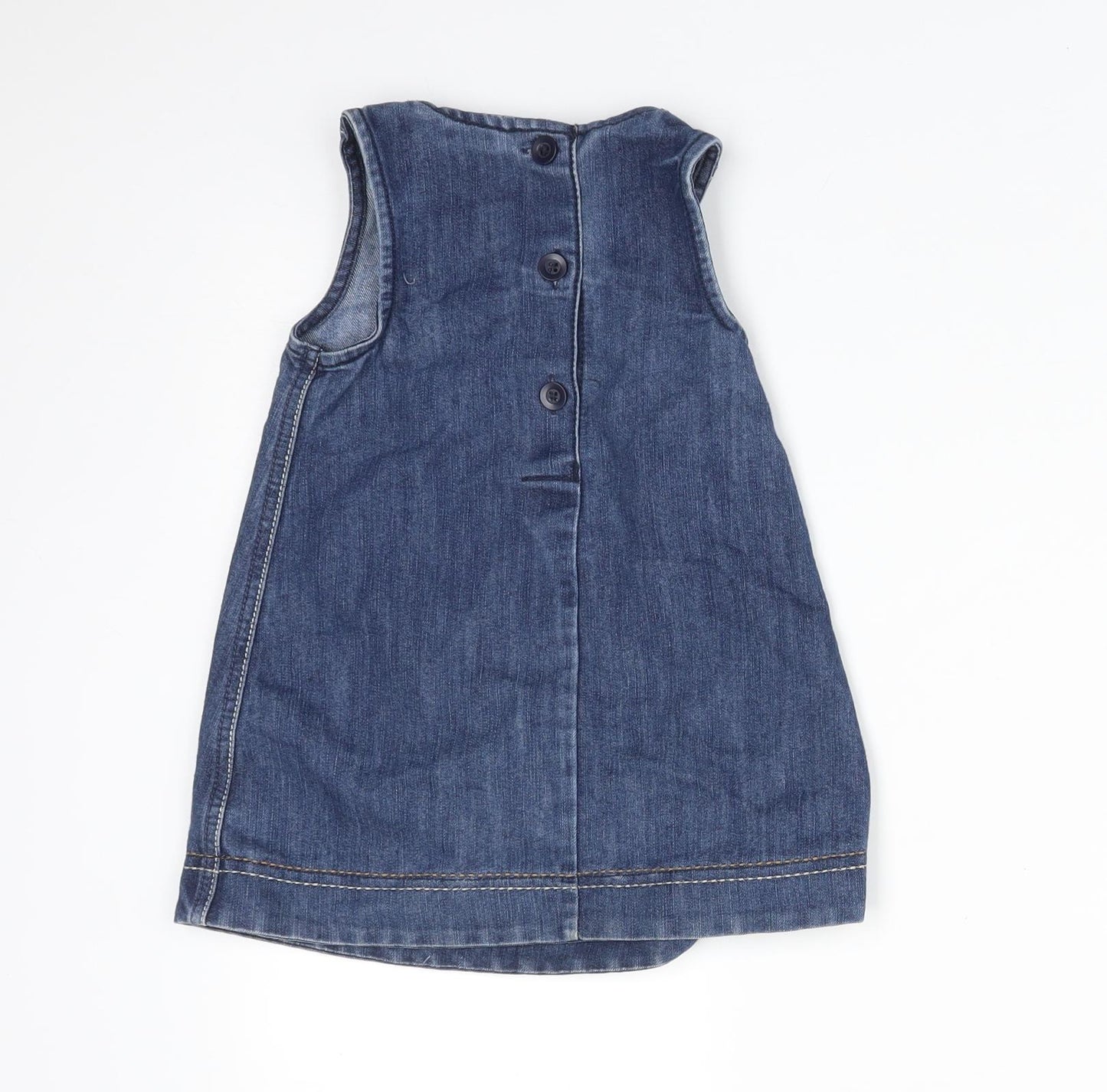 NEXT Girls Blue  Cotton A-Line  Size 12-18 Months  Round Neck